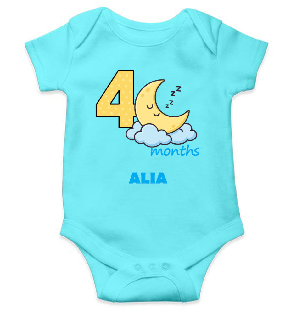 Custom Name Fourth Month Rompers for Baby Girl- FunkyTeesClub