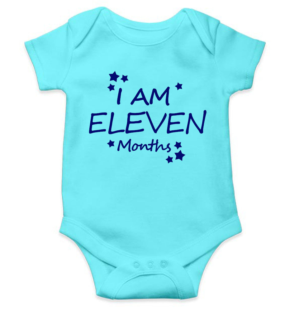 I Am Eleven Months Rompers for Baby Boy- FunkyTeesClub