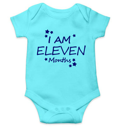 I Am Eleven Months Rompers for Baby Boy- FunkyTeesClub