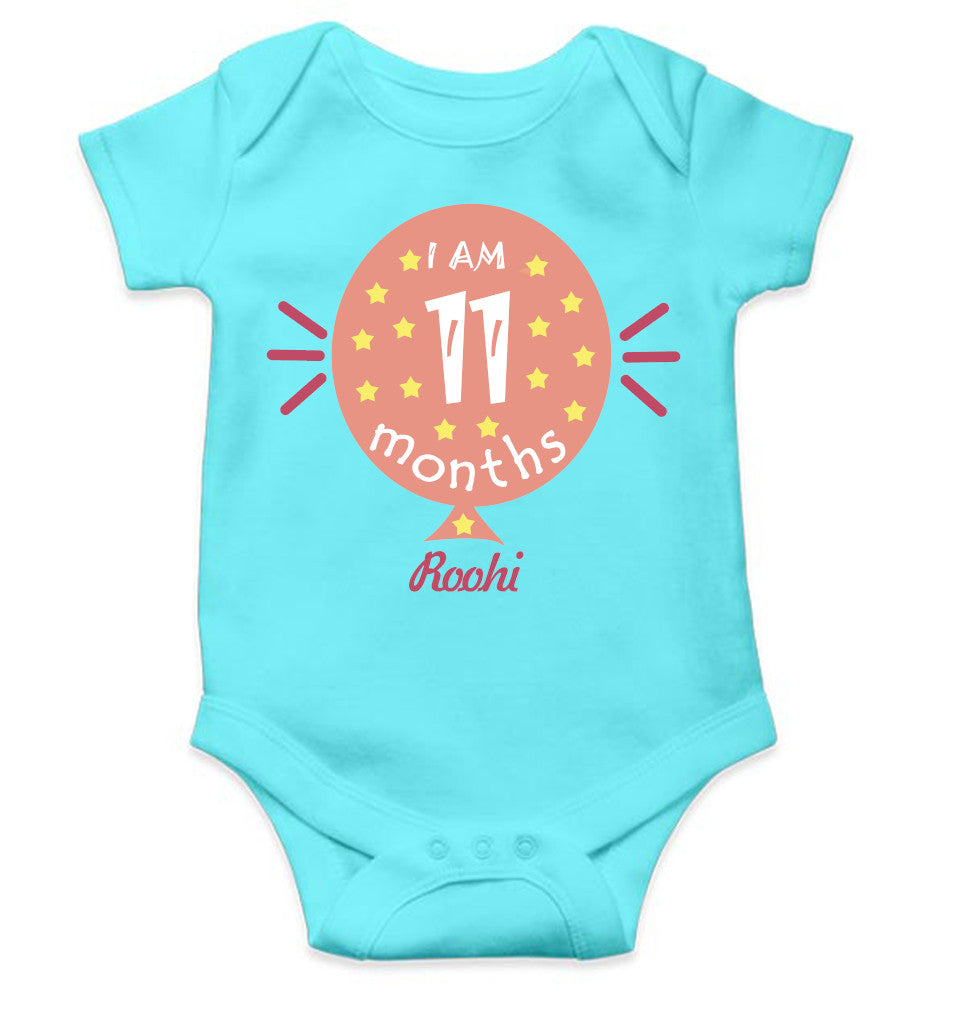 I Am Eleven Months Rompers for Baby Girl- FunkyTeesClub