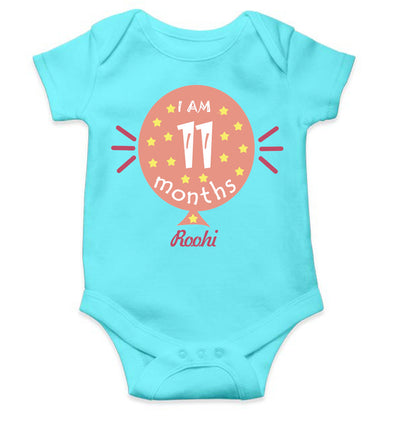 I Am Eleven Months Rompers for Baby Girl- FunkyTeesClub