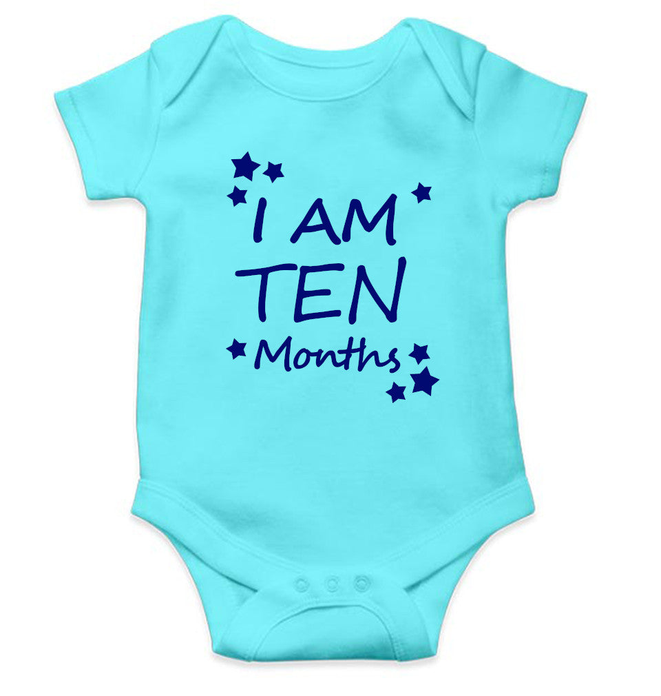 I Am Ten Months Rompers for Baby Boy- FunkyTeesClub