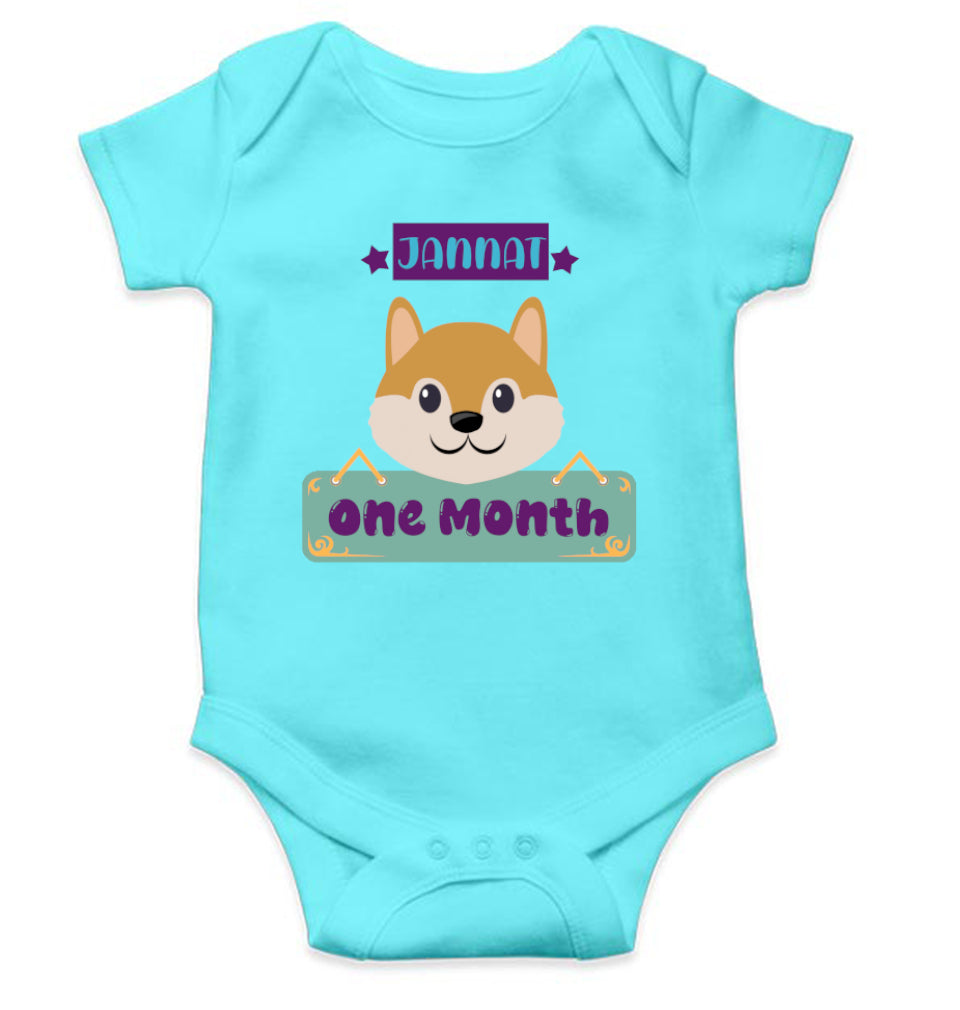 Custom Name One Month Rompers for Baby Girl- FunkyTeesClub
