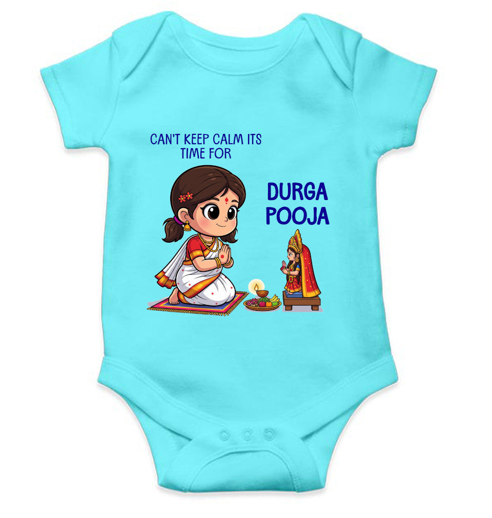 Can't Keep Calm It's Time For Durga Pooja Rompers for Baby Girl- FunkyTeesClub