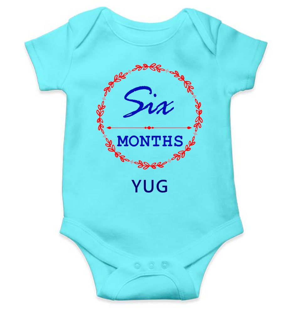 Custom Name Six Months Rompers for Baby Boy- FunkyTeesClub