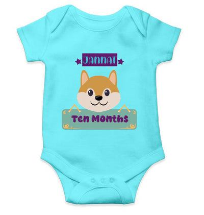 Custom Name Ten Months Rompers for Baby Girl- FunkyTeesClub