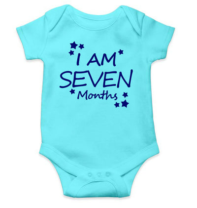 I Am Seven Months Rompers for Baby Boy- FunkyTeesClub