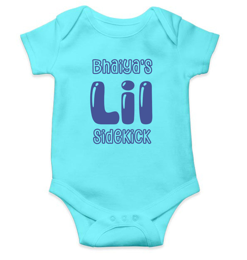 Bhaiyas Little Sidekick Rakshabandhan Rompers for Baby Girl- FunkyTeesClub
