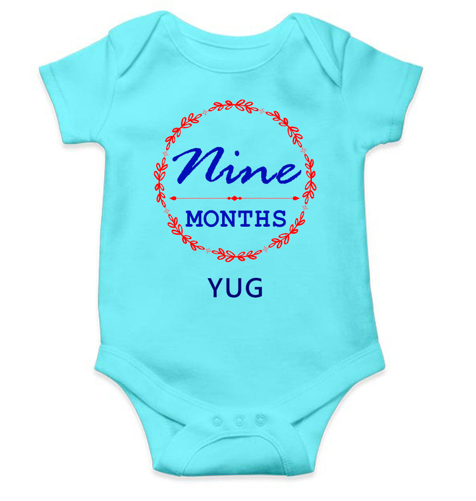 Custom Name Nine Months Rompers for Baby Boy- FunkyTeesClub