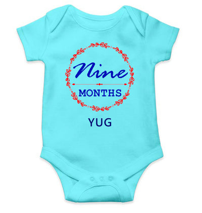 Custom Name Nine Months Rompers for Baby Boy- FunkyTeesClub