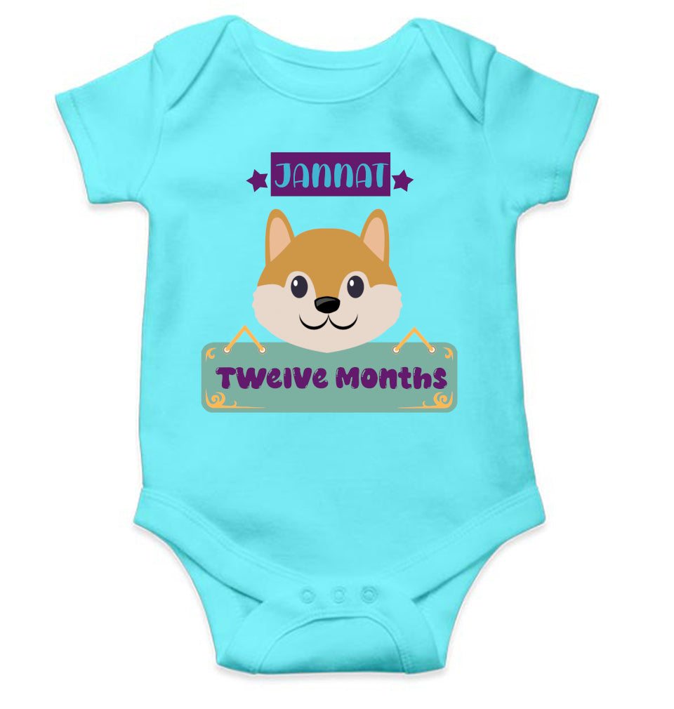 Custom Name Twelve Months Rompers for Baby Girl- FunkyTeesClub