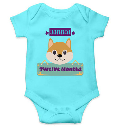 Custom Name Twelve Months Rompers for Baby Girl- FunkyTeesClub