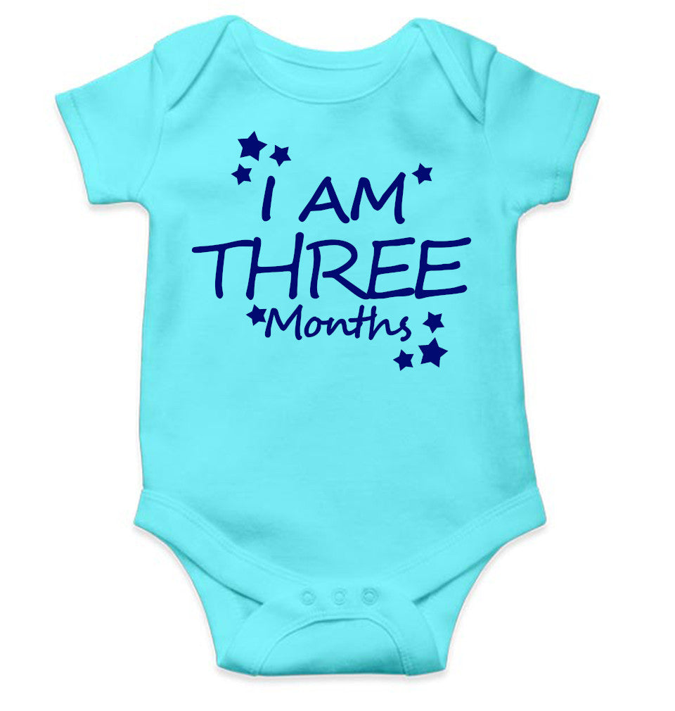 I Am Three Months Rompers for Baby Boy- FunkyTeesClub