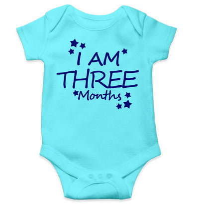 I Am Three Months Rompers for Baby Boy- FunkyTeesClub