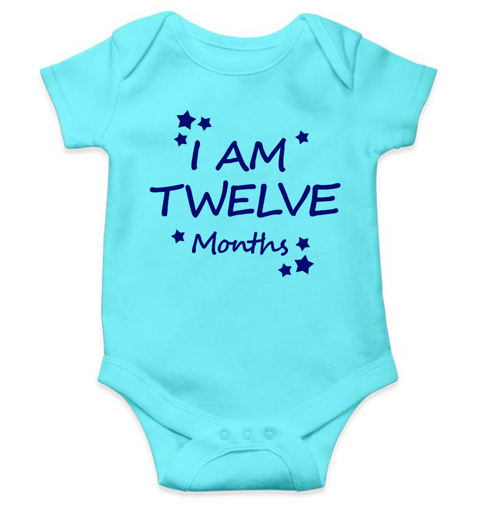I Am Twelve Months Rompers for Baby Boy- FunkyTeesClub