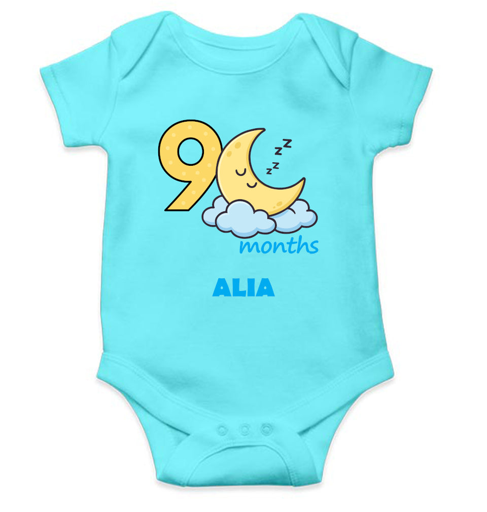 Custom Name Ninth Month Rompers for Baby Girl- FunkyTeesClub