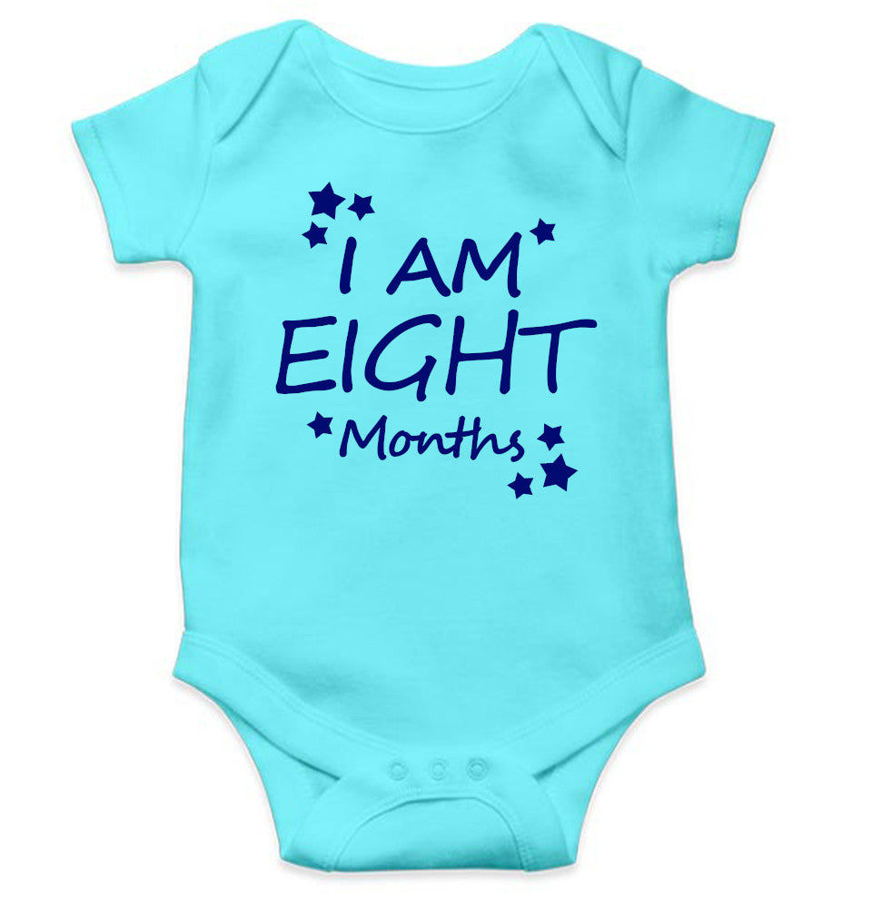 I Am Eight Months Rompers for Baby Boy- FunkyTeesClub