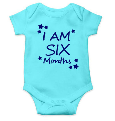I Am Six Months Rompers for Baby Boy- FunkyTeesClub