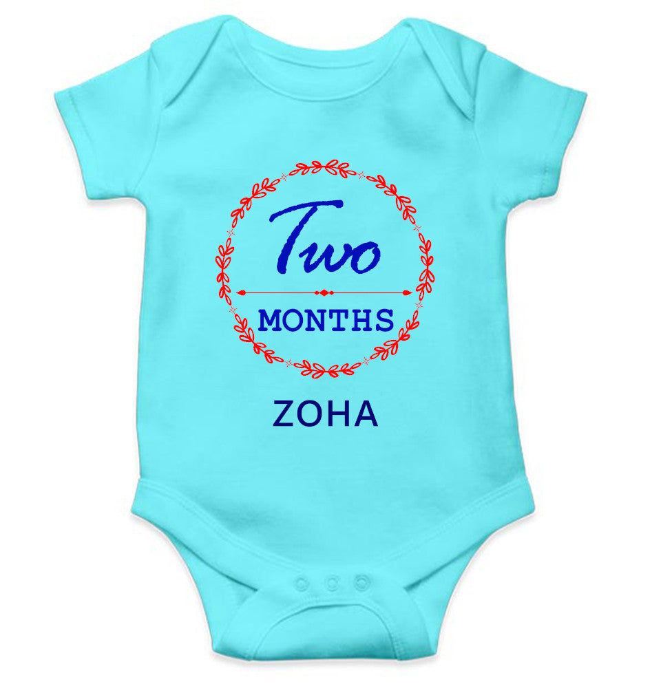 Custom Name Two Months Rompers for Baby Girl- FunkyTeesClub