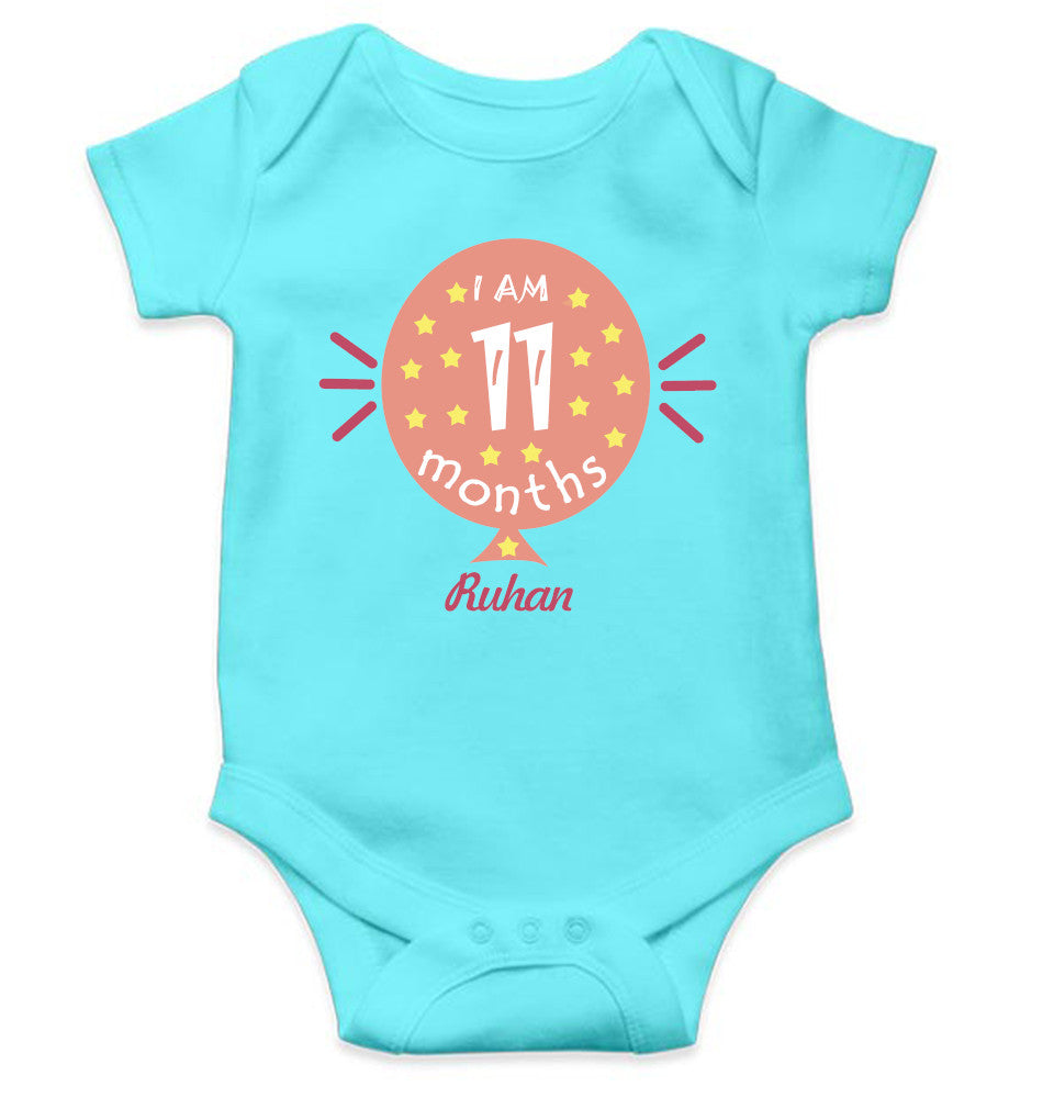 I Am Eleven Months Rompers for Baby Boy- FunkyTeesClub