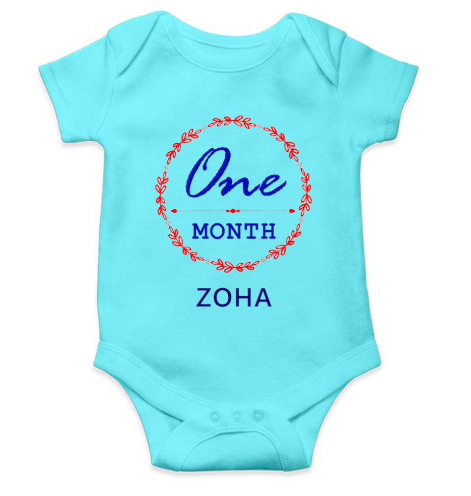 Custom Name One Month Rompers for Baby Girl- FunkyTeesClub