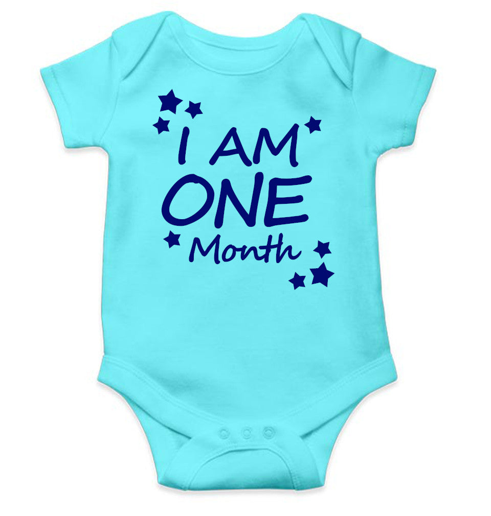 I Am One Month Rompers for Baby Boy- FunkyTeesClub