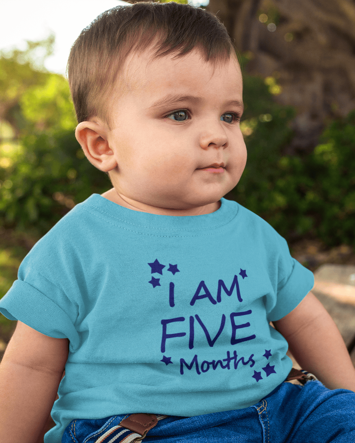 I Am Five Months Half Sleeves T-Shirt for Boys -FunkyTeesClub
