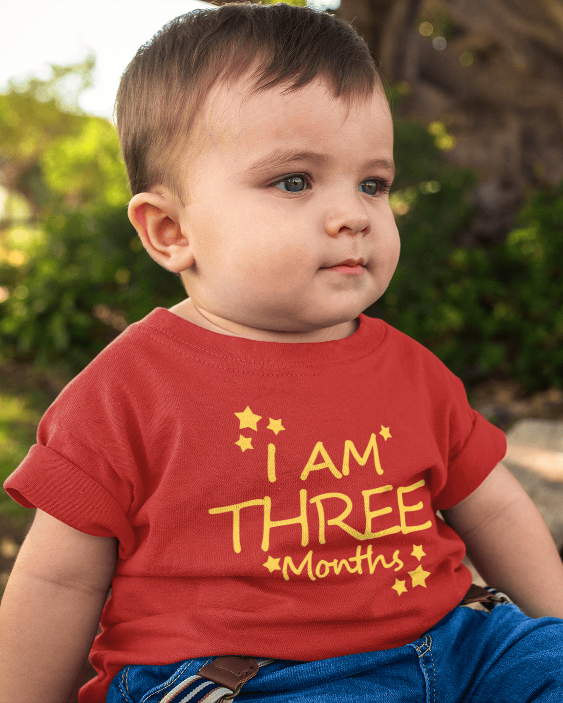 I Am Three Month Half Sleeves T-Shirt for Boys -FunkyTeesClub