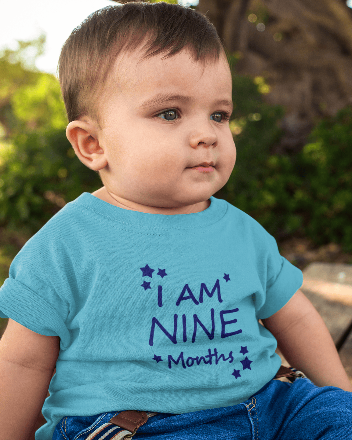 I Am Nine Months Half Sleeves T-Shirt for Boys -FunkyTeesClub