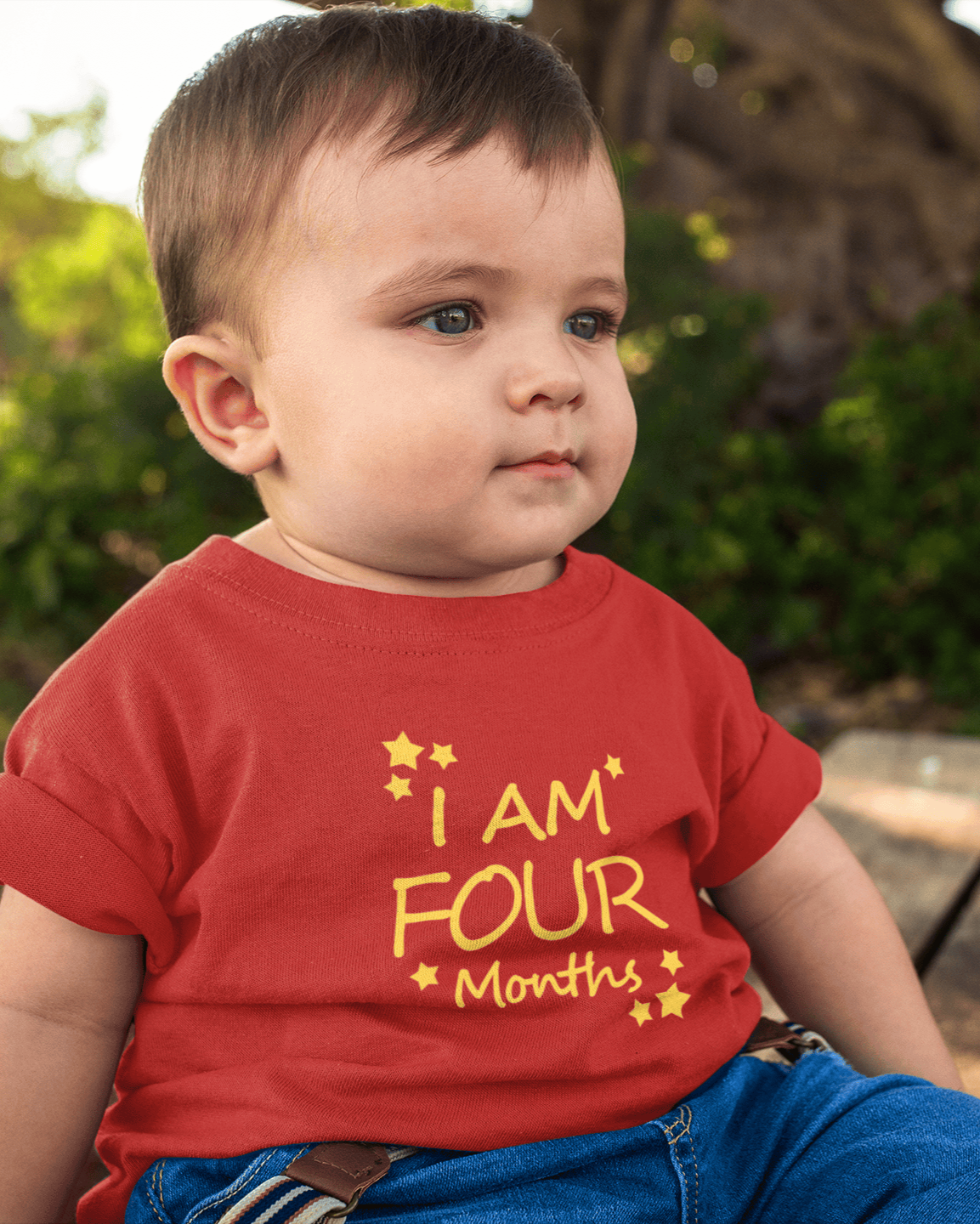 I Am Four Month Half Sleeves T-Shirt for Boys -FunkyTeesClub