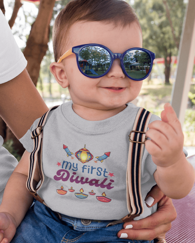 My First Diwali Fun Diwali Half Sleeves T-Shirt for Boys -FunkyTeesClub