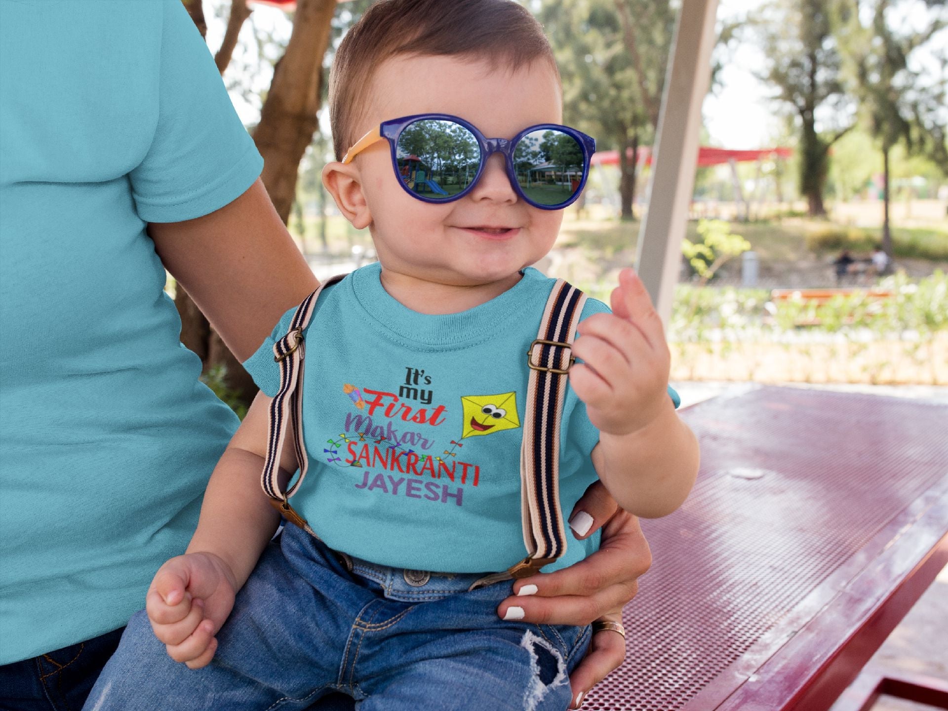 Its My First Makar Sankranti Custom Name Makar Sankranti Half Sleeves T-Shirt for Boy-FunkyTeesClub