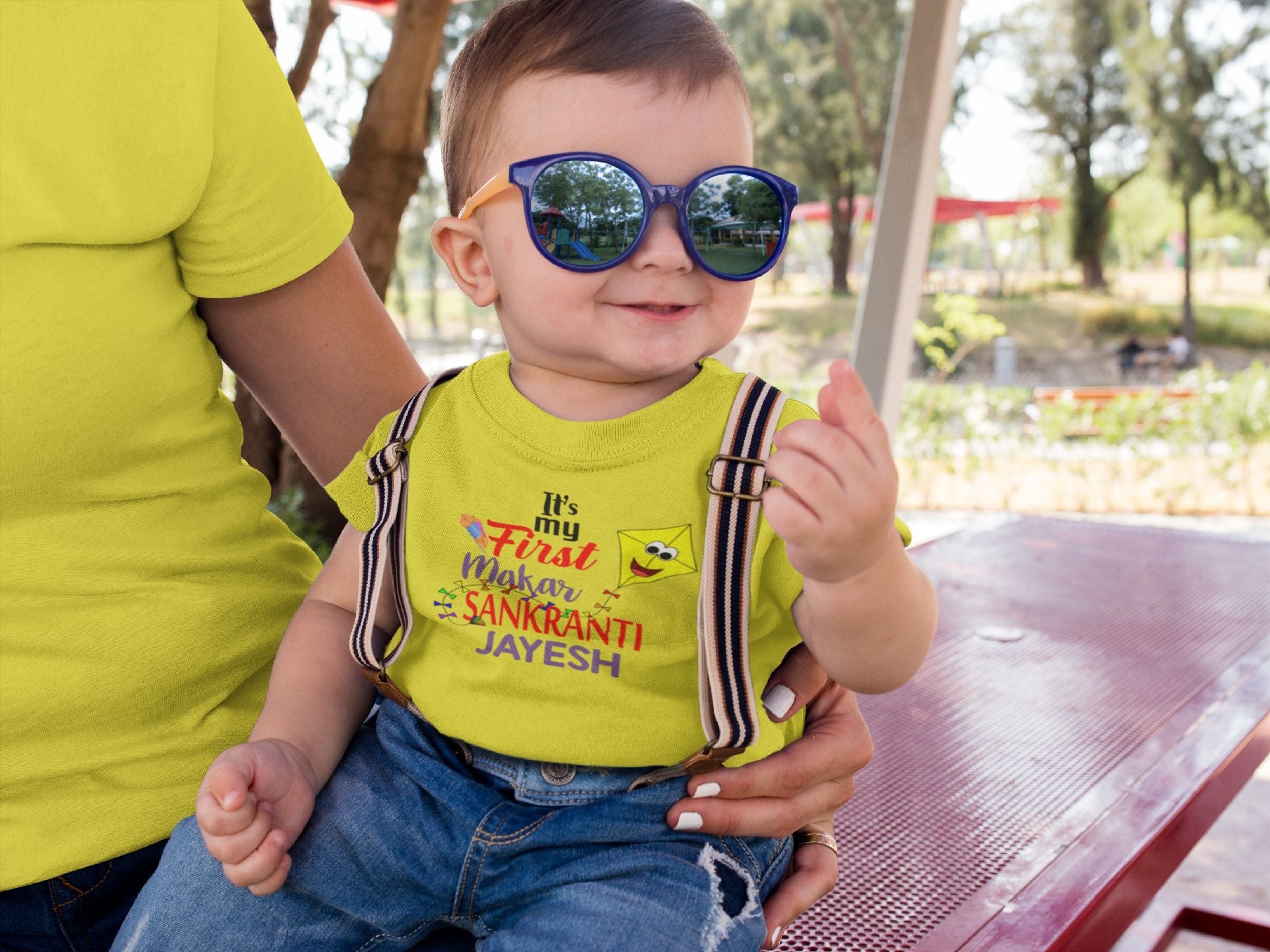 Its My First Makar Sankranti Custom Name Makar Sankranti Half Sleeves T-Shirt for Boy-FunkyTeesClub