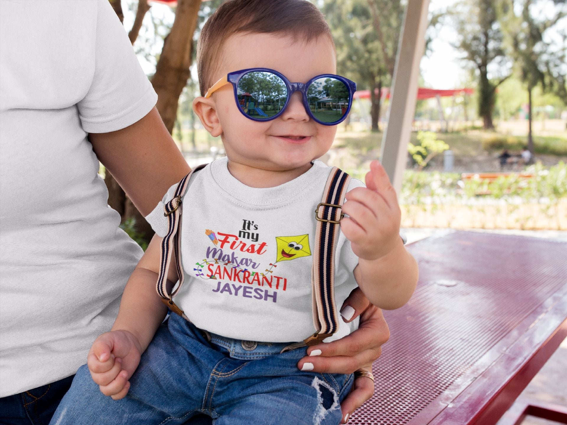 Its My First Makar Sankranti Custom Name Makar Sankranti Half Sleeves T-Shirt for Boy-FunkyTeesClub