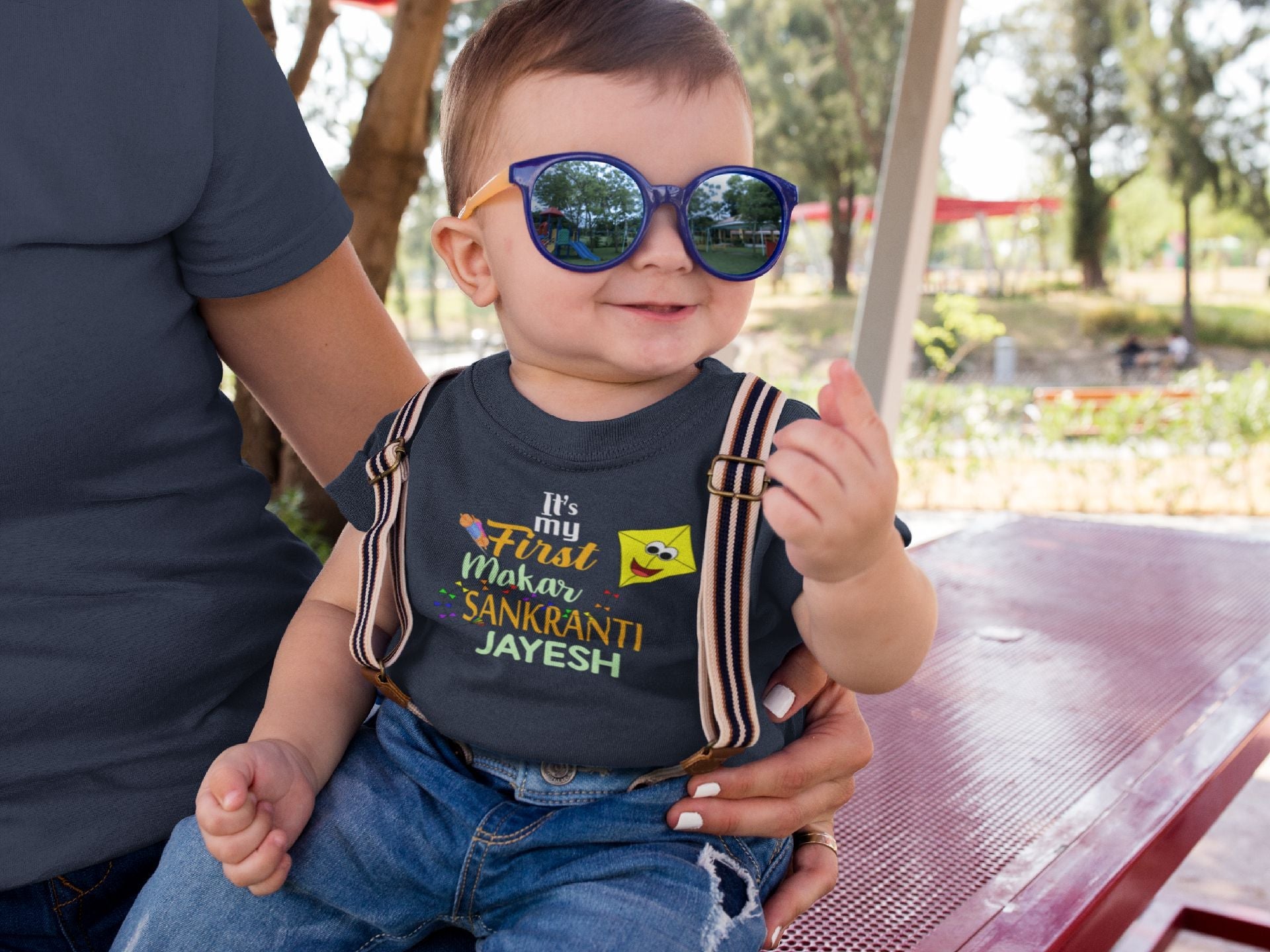 Its My First Makar Sankranti Custom Name Makar Sankranti Half Sleeves T-Shirt for Boy-FunkyTeesClub