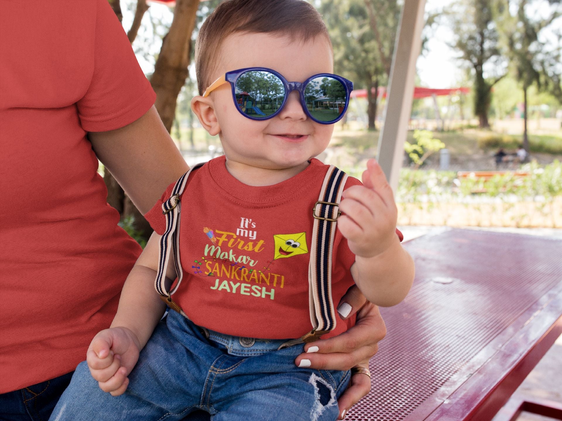 Its My First Makar Sankranti Custom Name Makar Sankranti Half Sleeves T-Shirt for Boy-FunkyTeesClub
