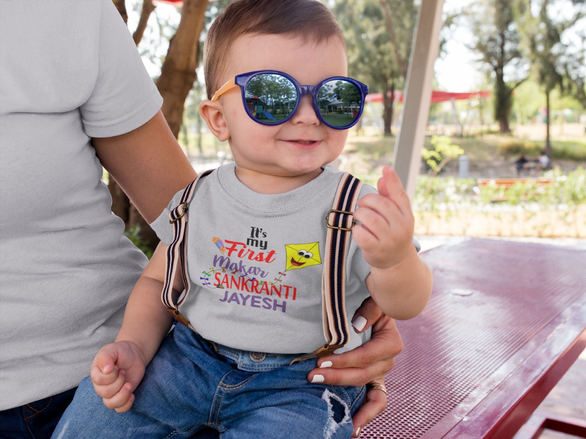 Its My First Makar Sankranti Custom Name Makar Sankranti Half Sleeves T-Shirt for Boy-FunkyTeesClub