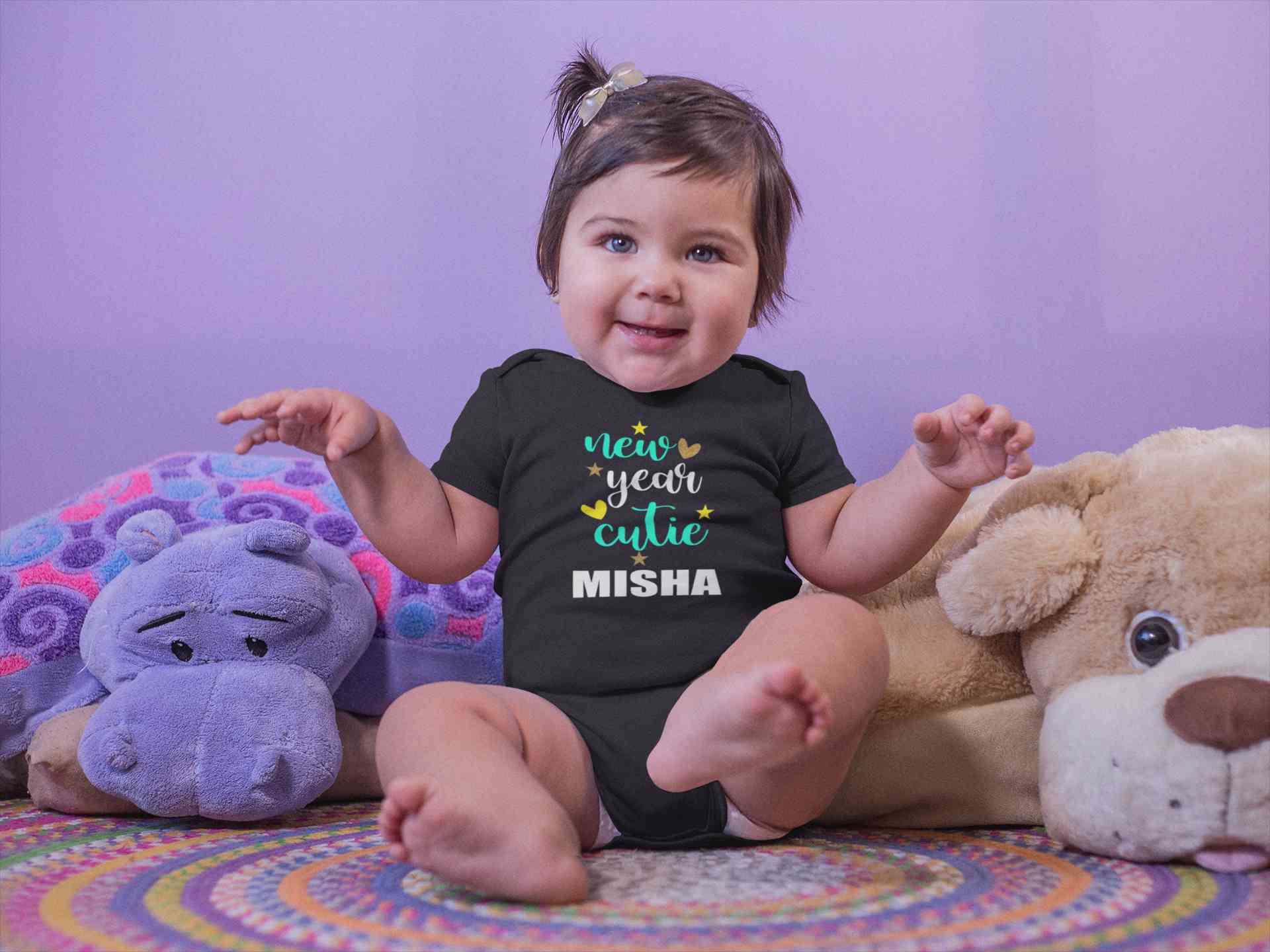 Customized Name New Year Cutie Rompers for Baby Girl- FunkyTeesClub