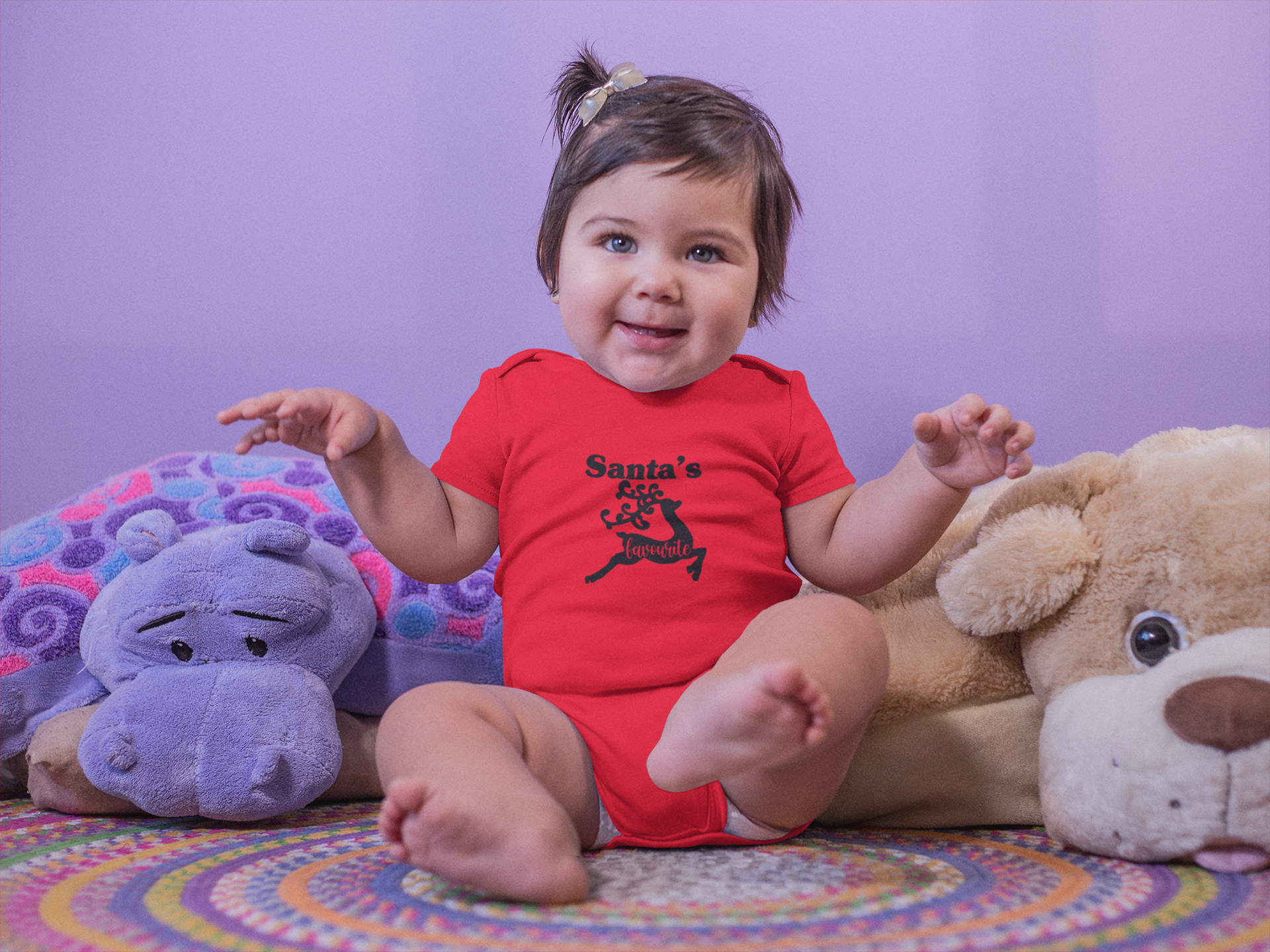 Santas Favorite Christmas Rompers for Baby Girl- FunkyTeesClub