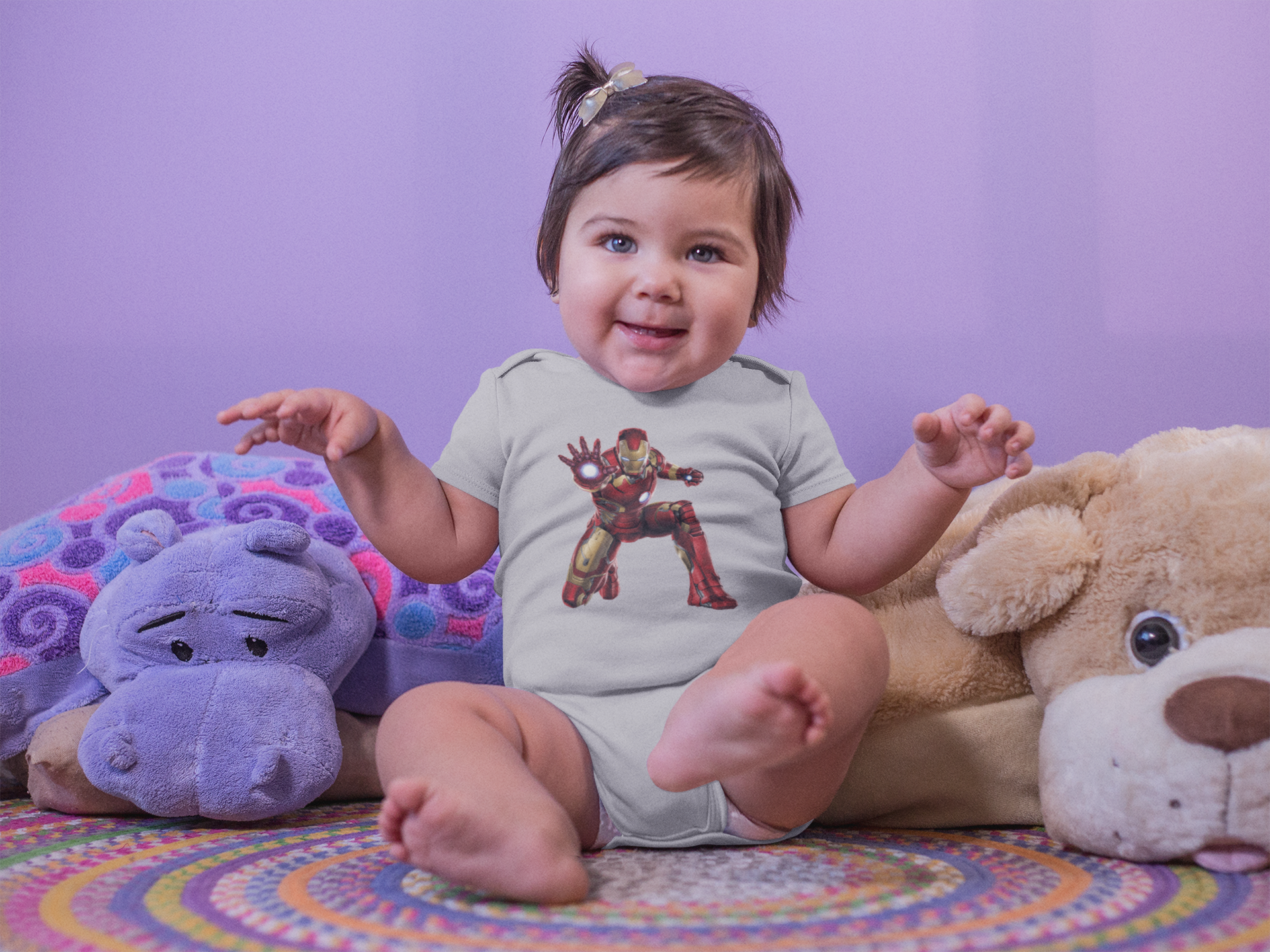 Superhero Cartoon Rompers for Baby Girl- FunkyTeesClub