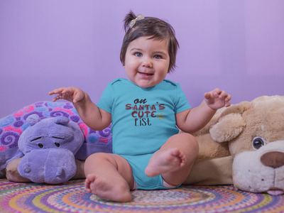 On Santas Cute List Christmas Rompers for Baby Girl- FunkyTeesClub