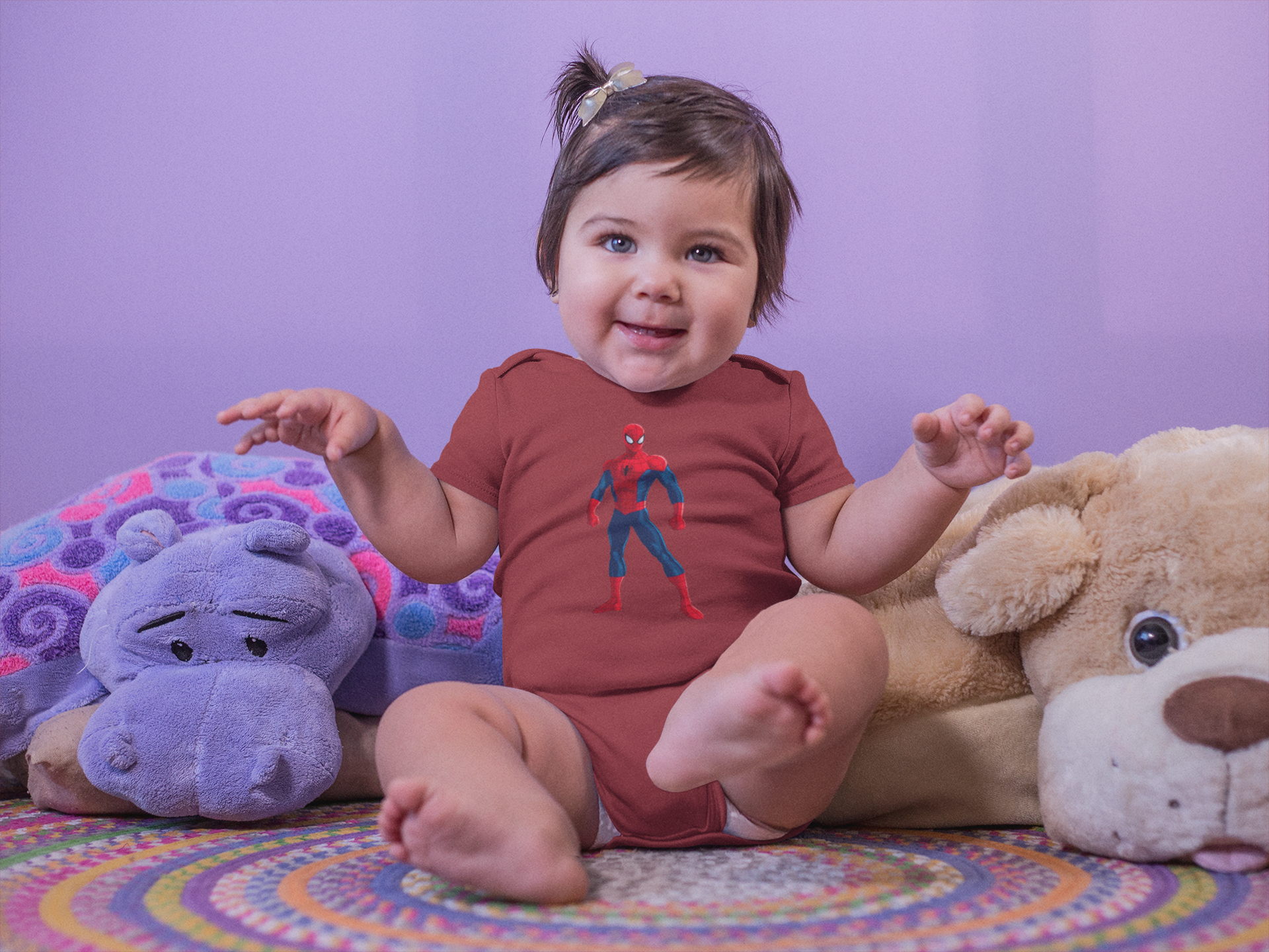 Superhero Cartoon Rompers for Baby Girl- FunkyTeesClub