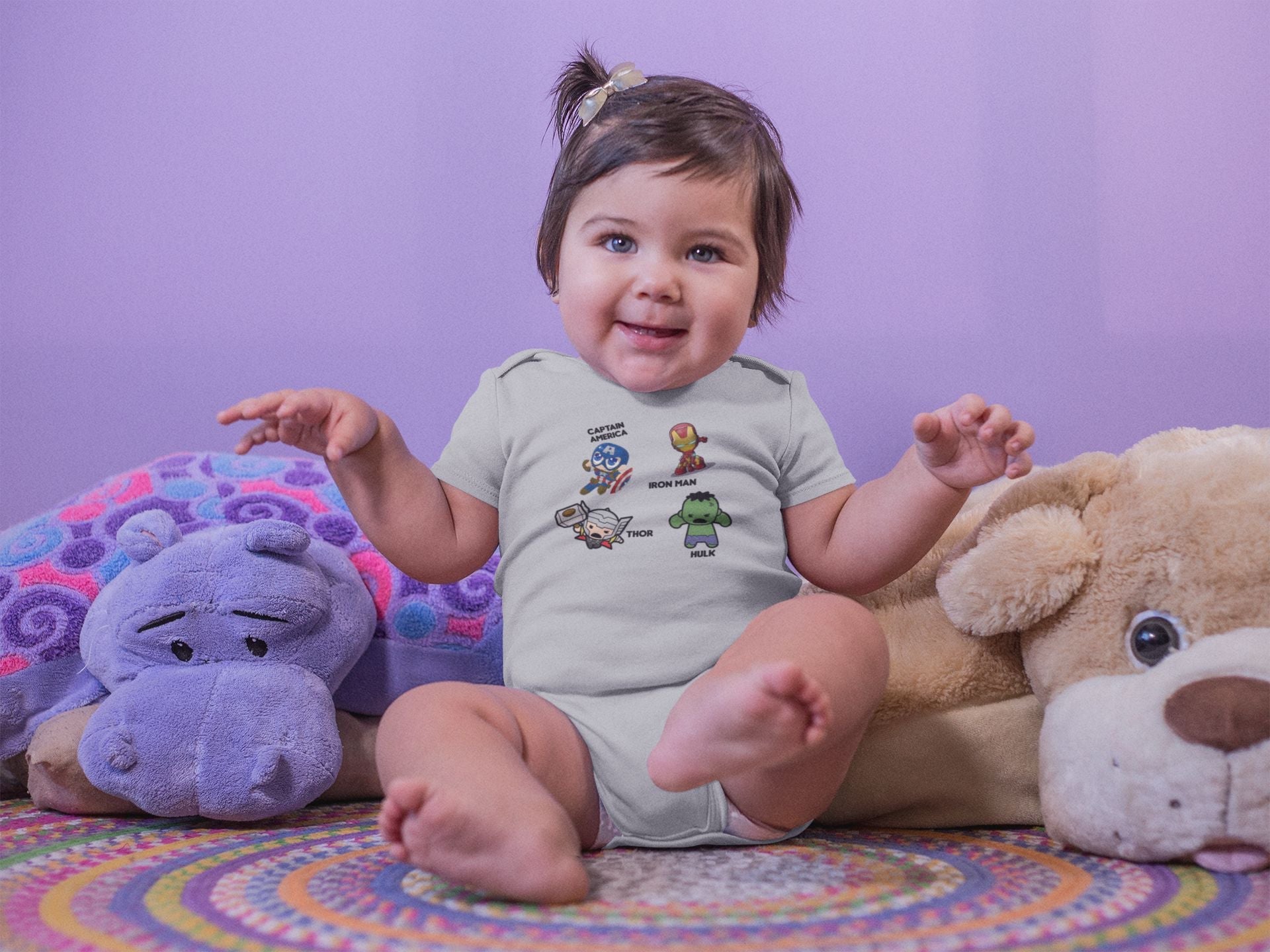 Super Heros Rompers for Baby Girl- FunkyTeesClub