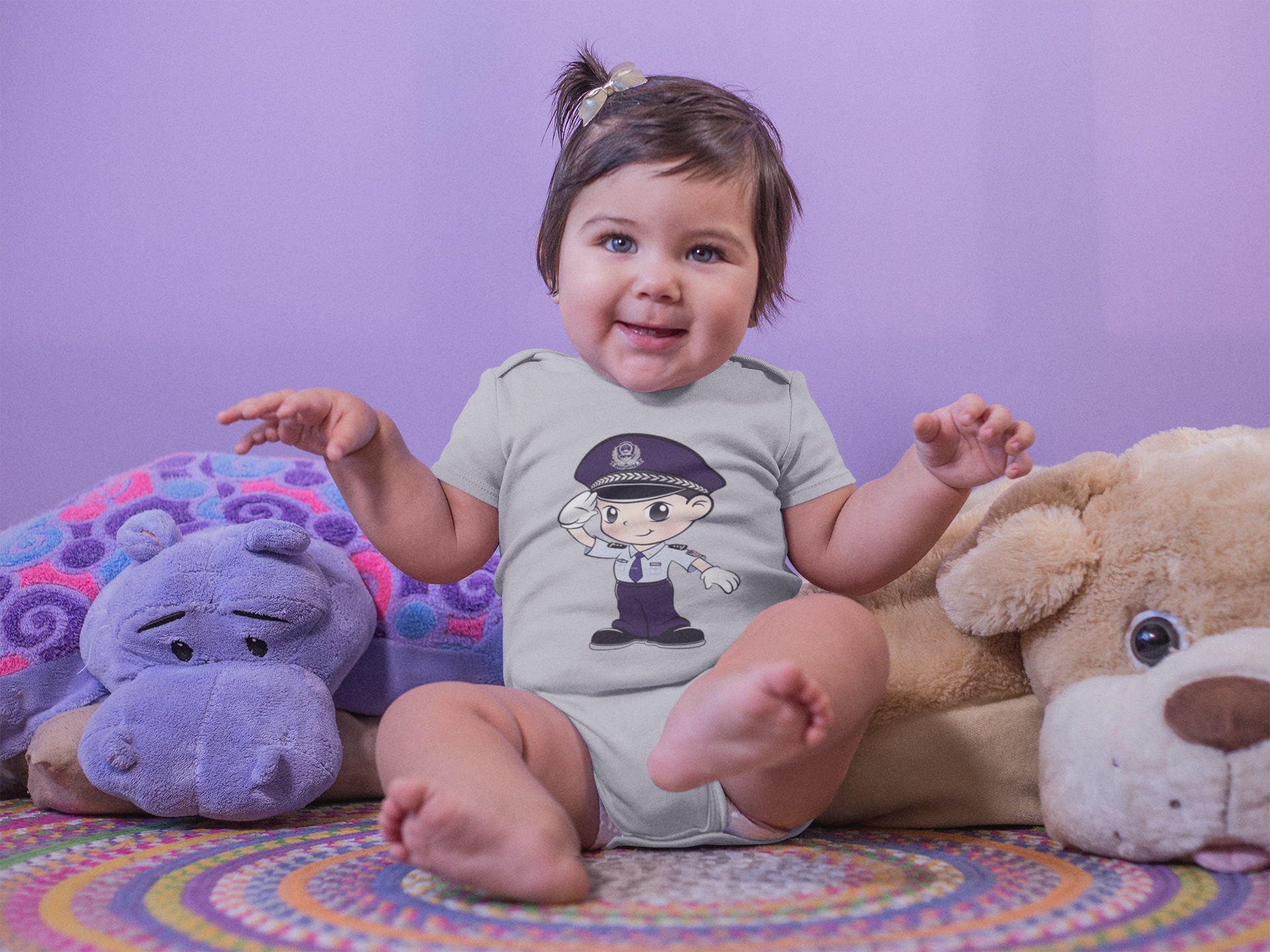 Future Police Rompers for Baby Girl- FunkyTeesClub