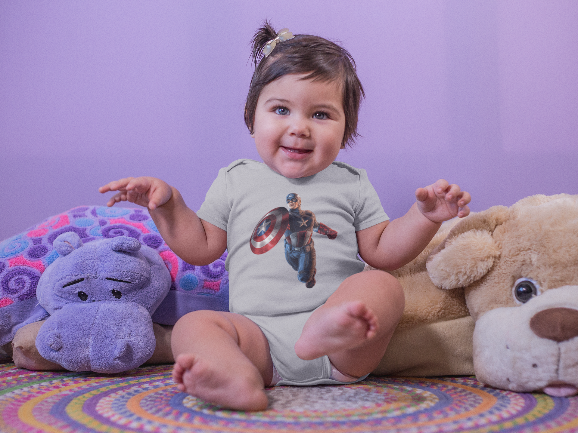 Superhero Cartoon Rompers for Baby Girl- FunkyTeesClub