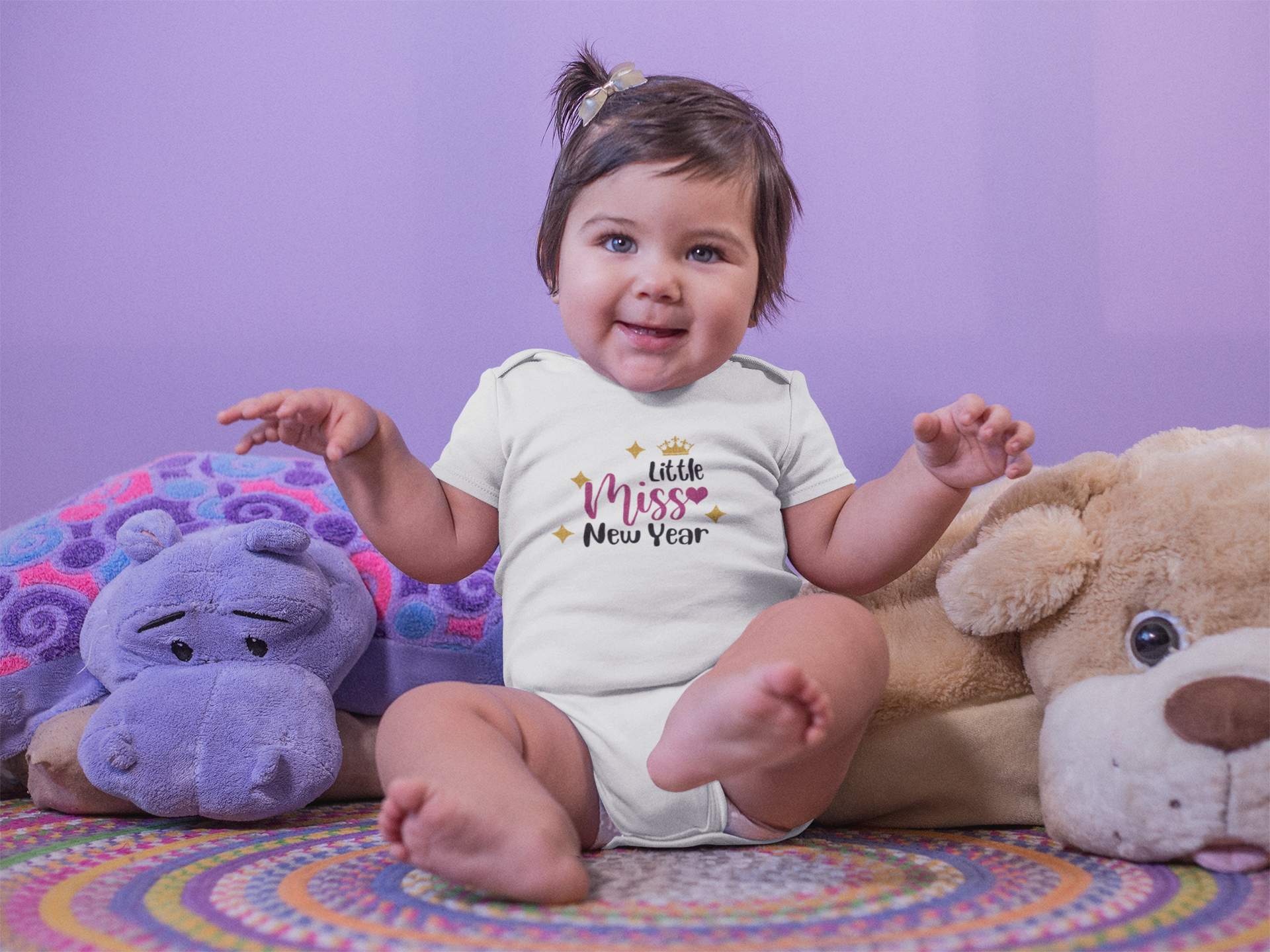 Little Miss New Year Rompers for Baby Girl- FunkyTeesClub