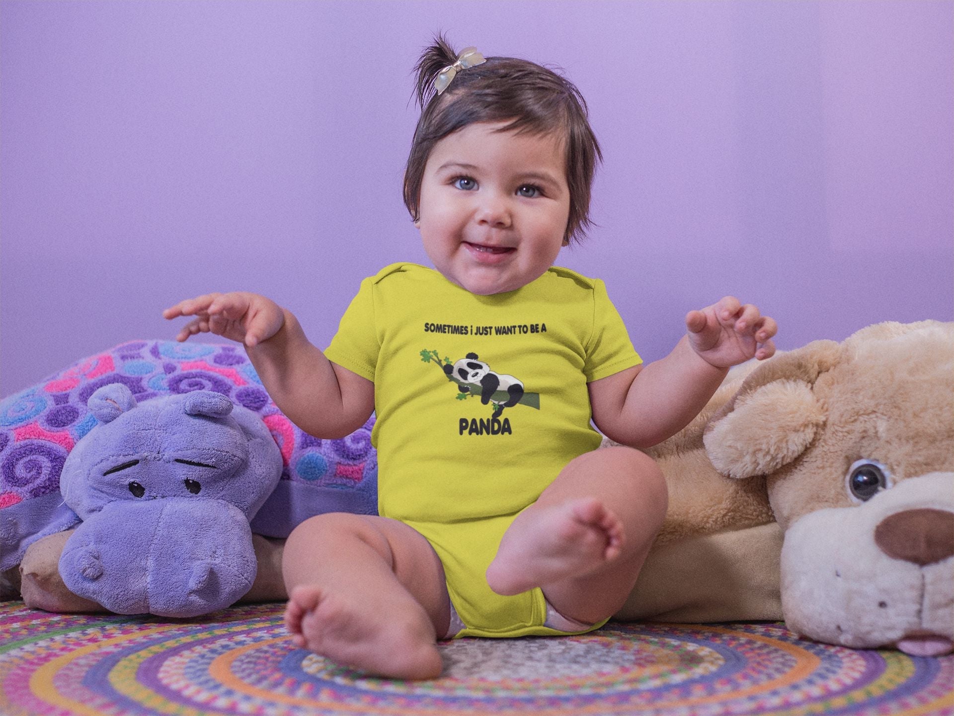 Sleeping Panda Rompers for Baby Girl- FunkyTeesClub