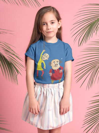 Cute Cartoon Half Sleeves T-Shirt For Girls -FunkyTeesClub