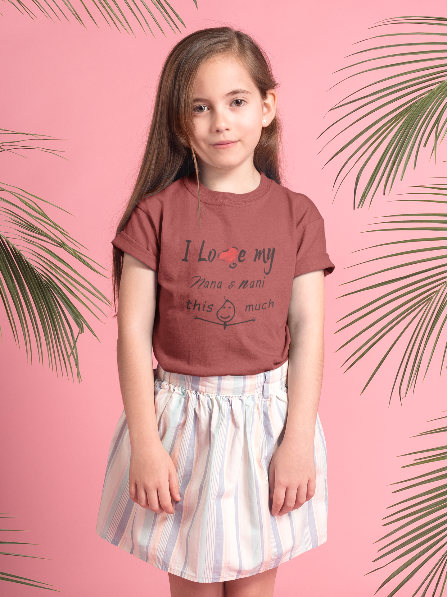I Love My Nana Nani Half Sleeves T-Shirt For Girls -FunkyTeesClub