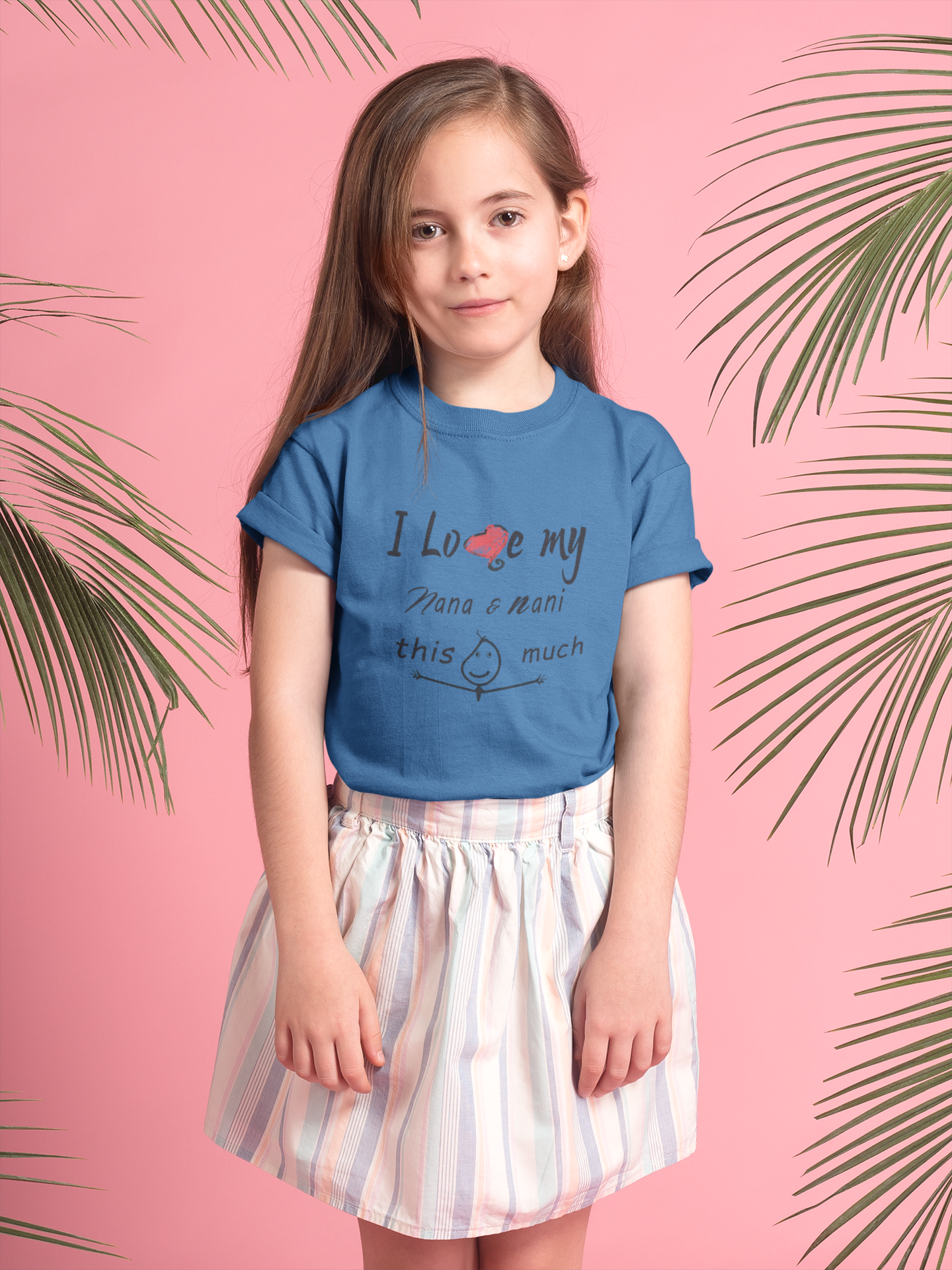I Love My Nana Nani Half Sleeves T-Shirt For Girls -FunkyTeesClub